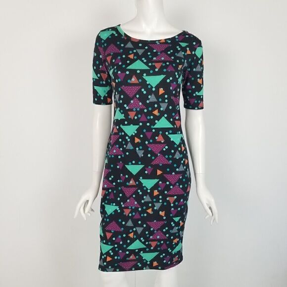 Lularoe Triangle Polka Dot Print Julia Dress Small - Picture 1 of 6